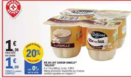 E.Leclerc Riz au lait saveur vanille 'Délisse' offre