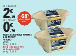 E.Leclerc FILETS DE HARENGS MARINÉS À LA CRÈME “BALTIC” offre