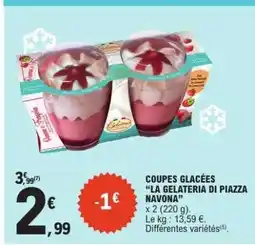 E.Leclerc COUPES GLACÉES “LA GELATERIA DI PIAZZA NAVONA” offre