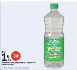 E.Leclerc VINAIGRE D'ALCOOL AROMATISÉ 12% D'ACIDITÉ GRAND MÉNAGE offre