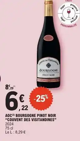 E.Leclerc AOC Bourgogne Pinot Noir 'Couvent des Visitandines' offre