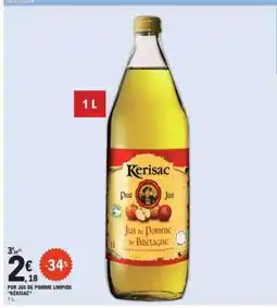 E.Leclerc PUR JUS DE POMME LIMPID KERISAC offre