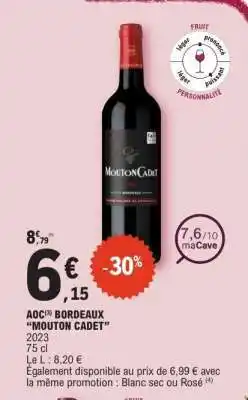 E.Leclerc AOC Bordeaux Mouton Cadet offre