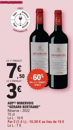 E.Leclerc AOP MINERVOIS “GÉRARD BERTRAND” offre