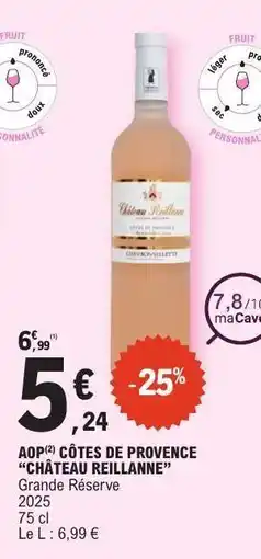E.Leclerc AOP CÔTES DE PROVENCE CHÂTEAU REILLANNE offre