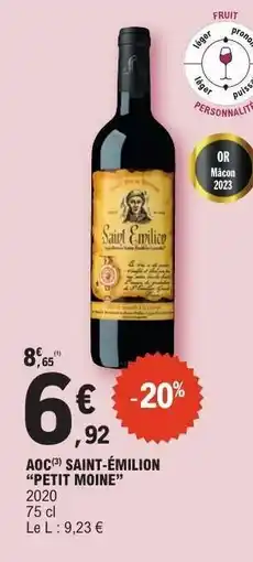 E.Leclerc AOC SAINT-ÉMILION “PETIT MOINE” offre