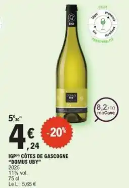 E.Leclerc IGP CÔTES DE GASCOGNE DOMUS UBY offre