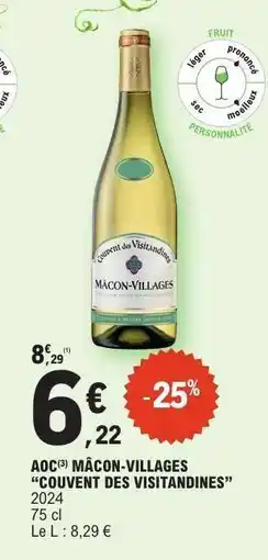 E.Leclerc AOC MÂCON-VILLAGES “COUVENT DES VISITANDINES” offre