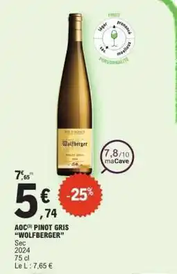 E.Leclerc AOC PINOT GRIS WOLFBERGER offre