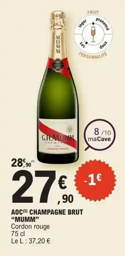 E.Leclerc AOC CHAMPAGNE BRUT “MUMM” offre