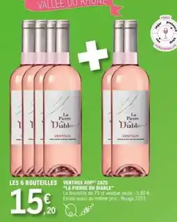 E.Leclerc Les 6 bouteilles Ventoux AOP 2025 'La Pierre du Diable' offre