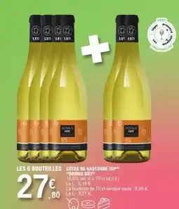 E.Leclerc LES 6 BOUTEILLES CÔTES DE GASCOGNE IGP DOMUS UBY offre