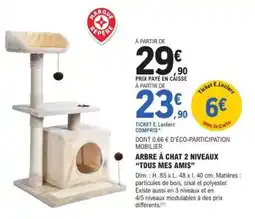 E.Leclerc ARBRE À CHAT 2 NIVEAUX 'TOUS MES AMIS' offre