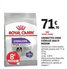 E.Leclerc ROYAL CANIN CROQUETTES CHIEN STÉRILISÉ ADULTE MEDIUM offre