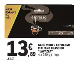 E.Leclerc Café Moulu Espresso Italiano Classico “Lavazza” offre