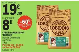 E.Leclerc CAFÉ EN GRAINS BIO LOBODIS offre