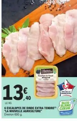 E.Leclerc 6 ESCALOPES DE DINDE EXTRA TENDRE offre