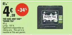 E.Leclerc THÉ EARL GREY BIO KUSMI TEA offre