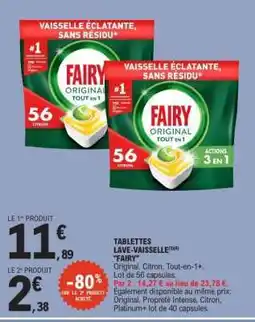 E.Leclerc Tablettes Lave-Vaisselle Fairy offre