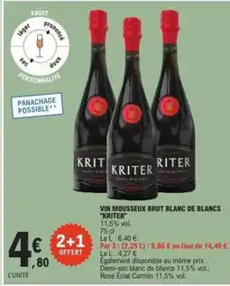 E.Leclerc VIN MOUSSEUX BRUT BLANC DE BLANCS “KRITER” offre