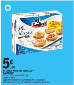 E.Leclerc 36 TOASTS APÉRITIFS SURGELÉS KAUFFER'S offre