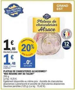 E.Leclerc Plateau de charcuteries alsaciennes offre