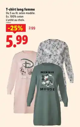 Lidl T-shirt long femme offre