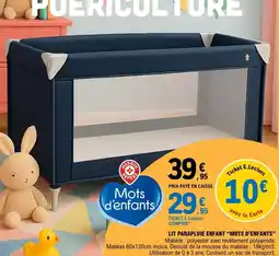 E.Leclerc Mots d'enfants - lit parapluie enfant offre