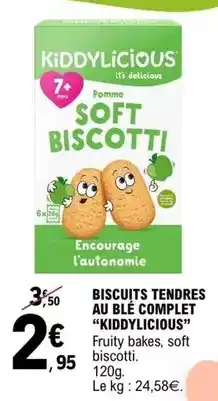E.Leclerc Kiddylicious - biscuits tendres au blé complet offre