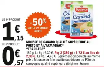 E.Leclerc Mousse de canard qualité supérieure au Porte et à l 'LArmagnac offre