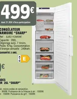 E.Leclerc Sharp - congelateur armoire sharp offre