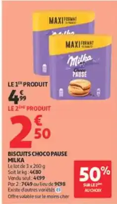 Auchan Supermarché Milka - biscuits choco pause offre