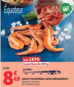 Auchan Supermarché Mon - crevettes entières cuites réfrigérées offre