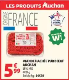 Auchan Supermarché Auchan - viande hachée purbœuf offre