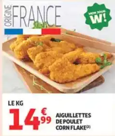 Auchan Supermarché Aiguillettes de poulet corn flake offre