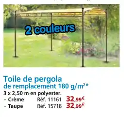 Provence Outillage Toile de pergola de remplacement 180 g/m² offre