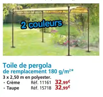 Provence Outillage Toile de pergola de remplacement 180 g/m² offre