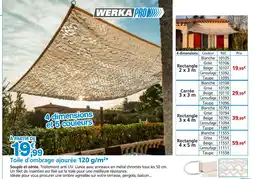 Provence Outillage WERKA PRO Toile d'ombrage ajourée 120 g/m² offre