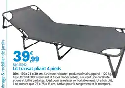 Provence Outillage Lit transat pliant 4 pieds offre