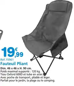 Provence Outillage Fauteuil Pliant offre