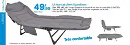 Provence Outillage Lit transat pliant 5 positions offre