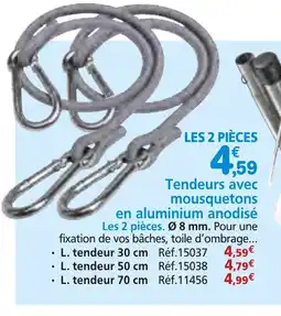 Provence Outillage Tendeurs avec mousquetons en aluminium anodisé offre