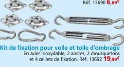 Provence Outillage Kit de fixation pour voile et toile d'ombrage offre