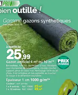 Provence Outillage WERKA PRO Gazon artificiel 4 m² ou 10 m² offre