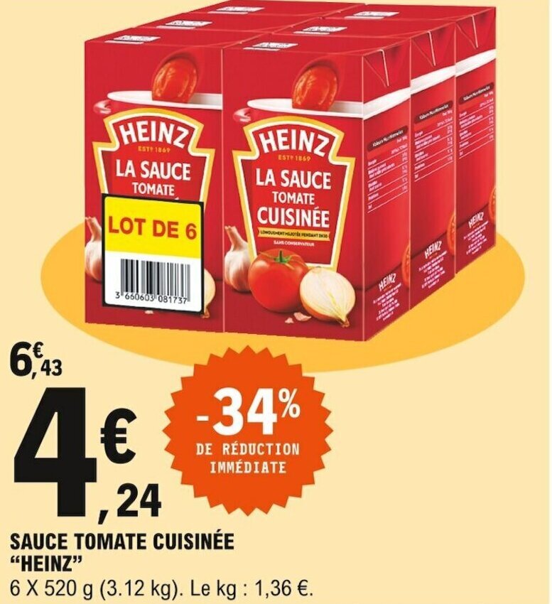 Promo Sauce tomate cuisinée chez E.Leclerc