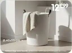 b&m Panière à linge ronde blanche offre