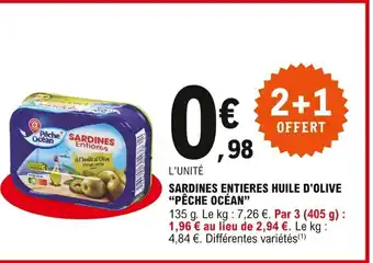 E.Leclerc Sardines entières Huile d'Olive "Pêche Océan" offre
