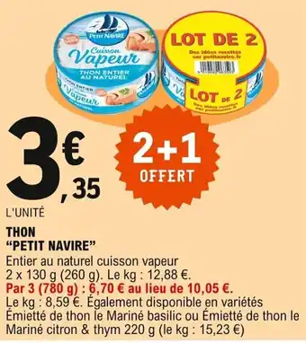 E.Leclerc Thon "Petit navire" offre