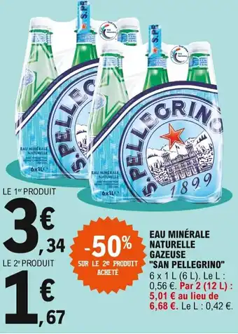 E.Leclerc Eau minérale naturelle gazeuse "San Pellegrino" offre