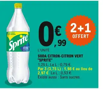 E.Leclerc Soda citron-citron vert "Sprite" offre